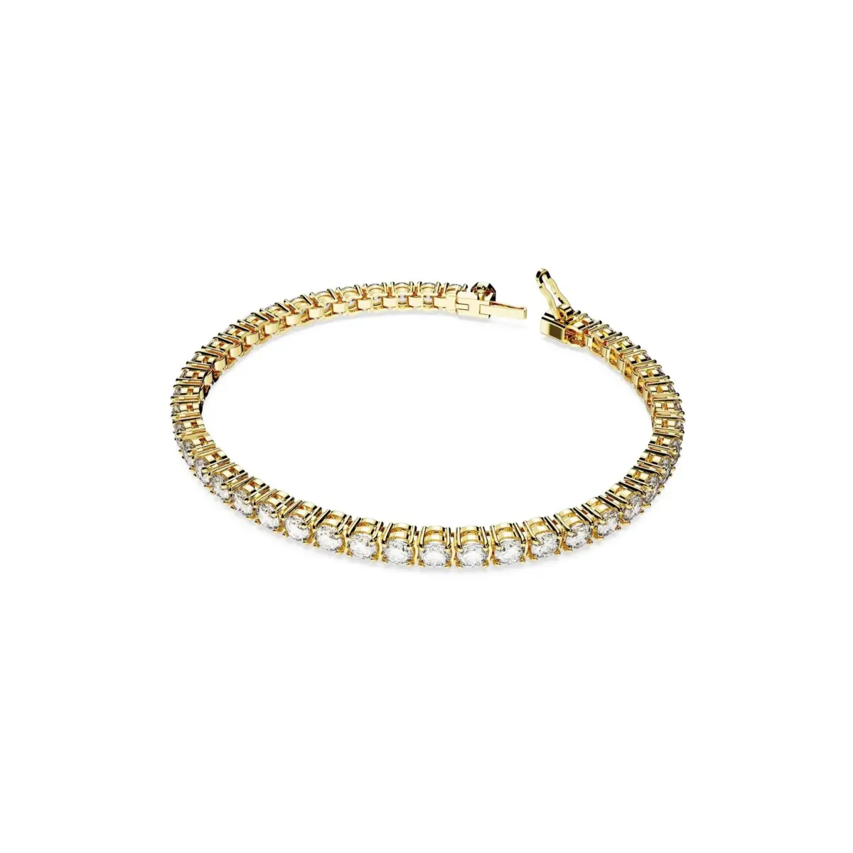Matrix Tennis Bileklik, Round Cut, Beyaz, Sari Altin Rengi Kaplama, S - SWRK05657665